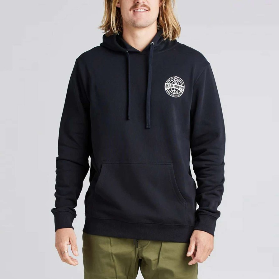 Jumpers & Hoodies * | Mad Hueys Hueys Global Pullover Hoodie Mens In Black