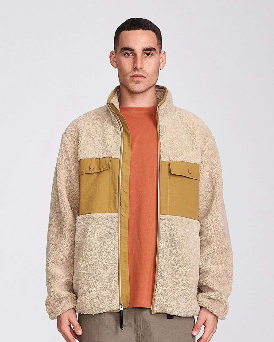 Jumpers & Hoodies * | The Critical Slide Society Tundra Fleece Jacket Mens In Sand Beige