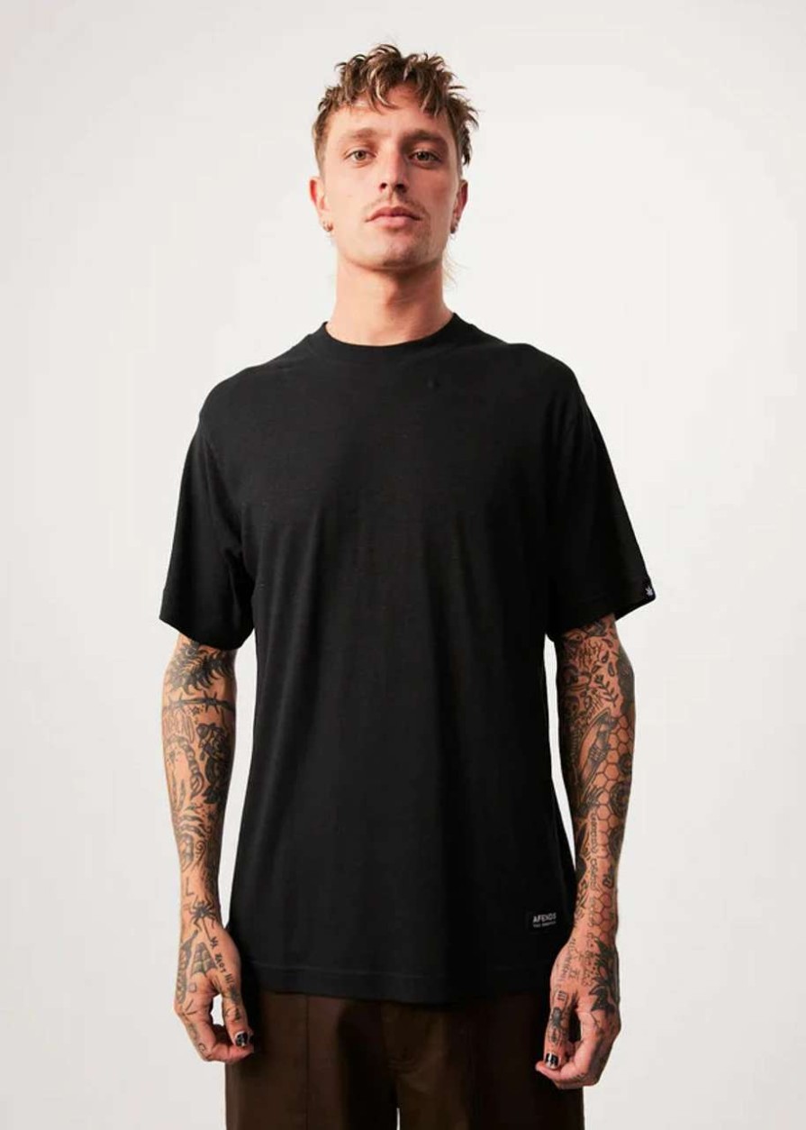 Tees * | Afends Classic Hemp Retro Tee Mens In Black