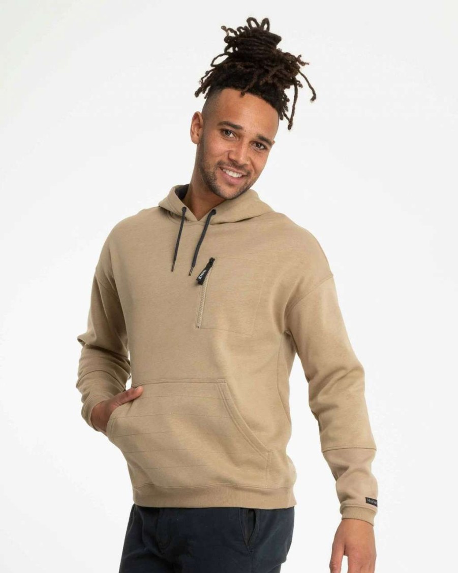 Jumpers & Hoodies * | Hurley Perth Heat Pullover Fleece Mens In Khaki Beige