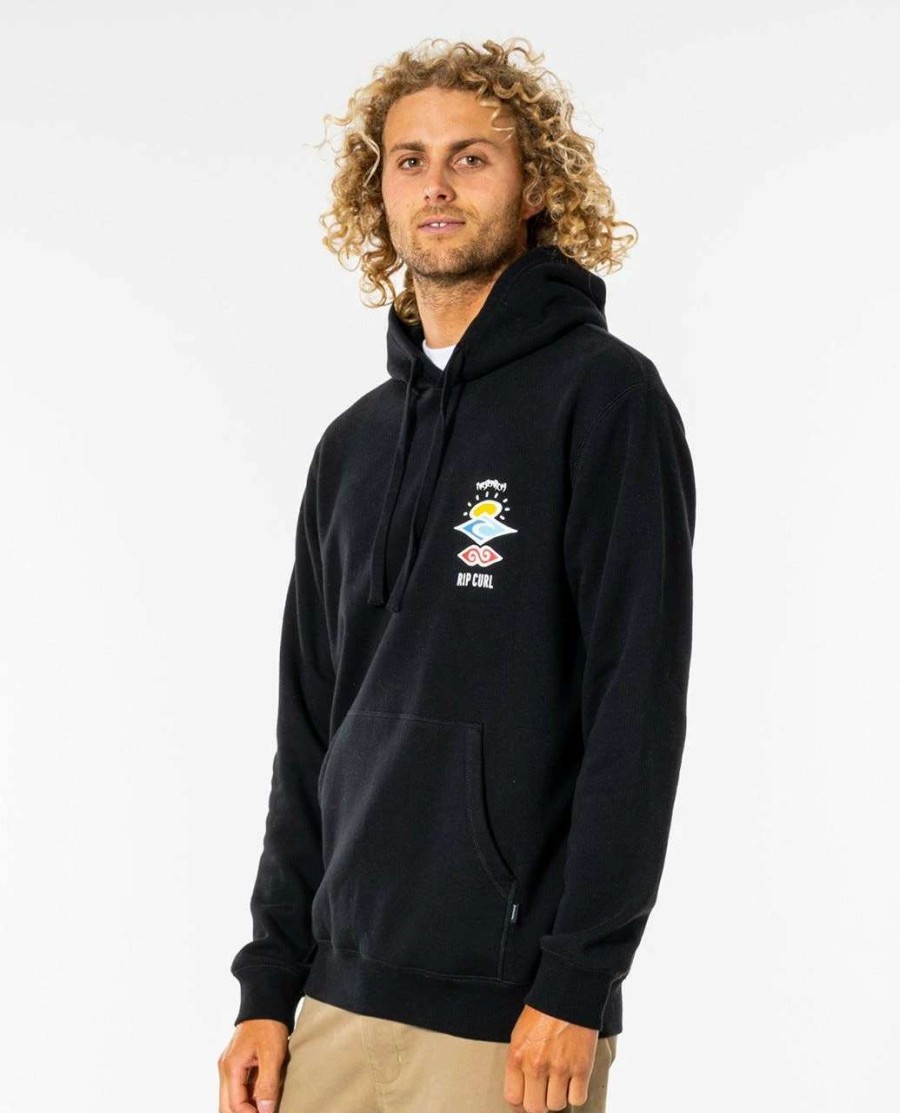 Jumpers & Hoodies * | Rip Curl Search Icon Hoodie Mens In Black