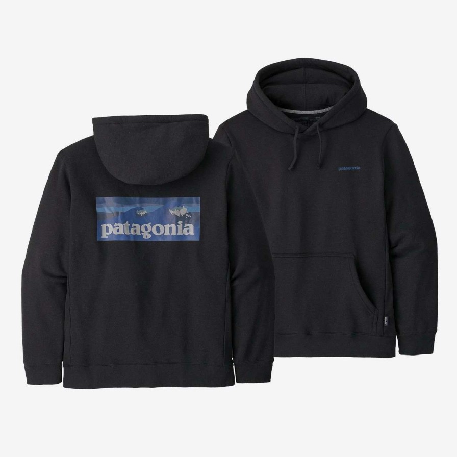 Jumpers & Hoodies * | Patagonia Boardshort Logo Uprisal Hoodie Mens In Ink Black