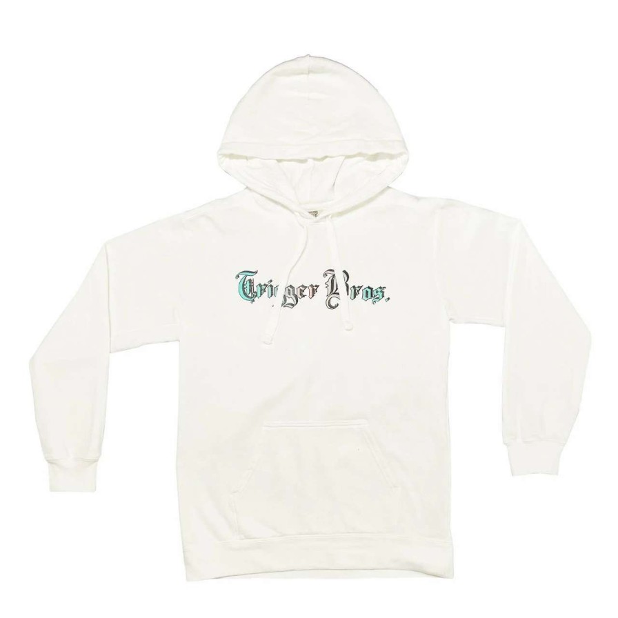 Jumpers & Hoodies * | Trigger Bros Old English Fade Hoodie Mens In White