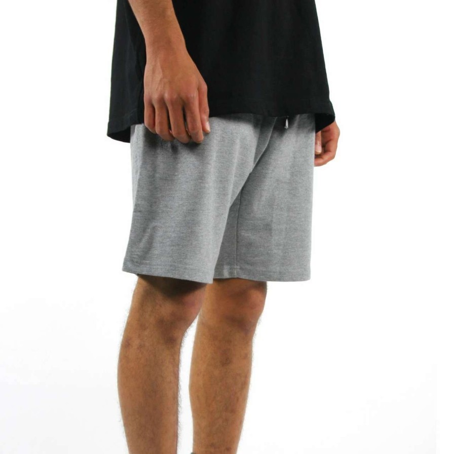 Bottoms * | Trigger Bros Fleece Track Short Mens In Steel Marle Grey