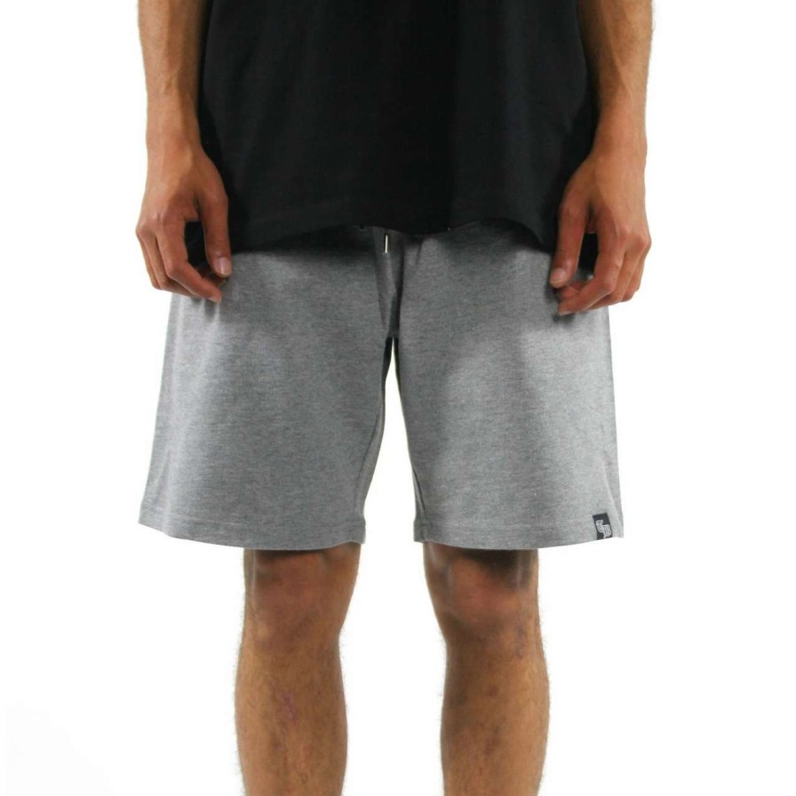 Bottoms * | Trigger Bros Fleece Track Short Mens In Steel Marle Grey