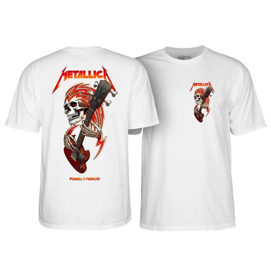 Tees * | Powell Peralta Metallica Collab Tee In White