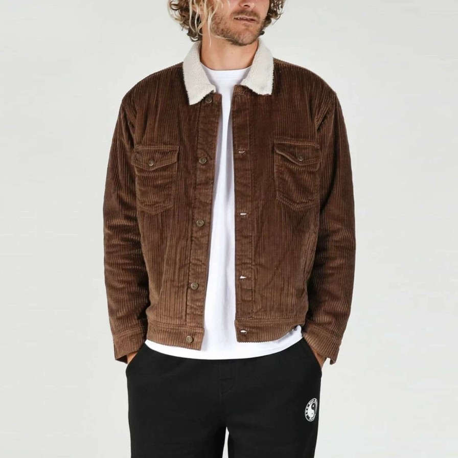 Jackets * | Town & Country Banyans Cord Jacket Mens In Chocolate Brown