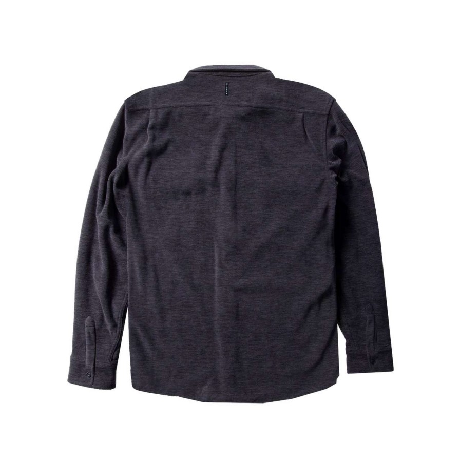 Shirts * | Vissla Eco-Zy Polar Long Sleeve Flannel Shirt Mens In Graphite Grey