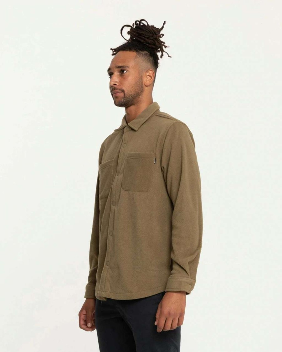 Shirts * | Hurley Santa Cruz Windchill Long Sleeve Shirt Mens In Olive Green