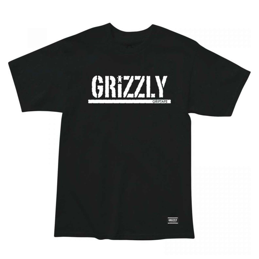 Tees * | Grizzly Stamp Tee Mens In White Black