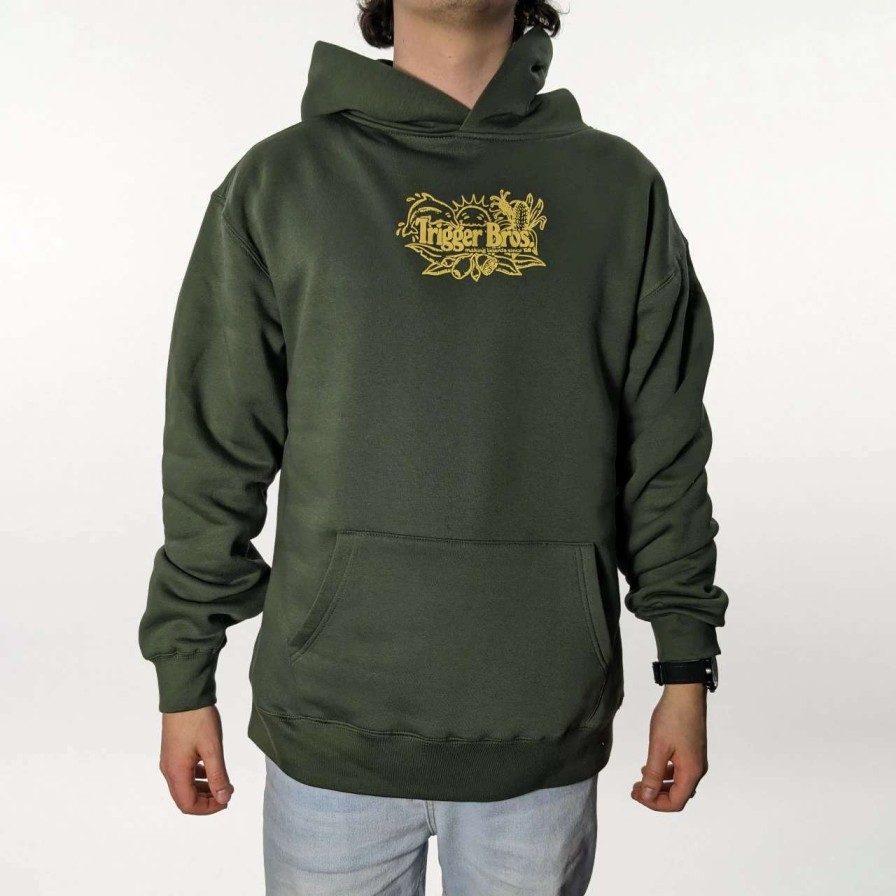 Jumpers & Hoodies * | Trigger Bros X Jack Miers Summer Relax Fit Hoodie Mens In Cypress Green