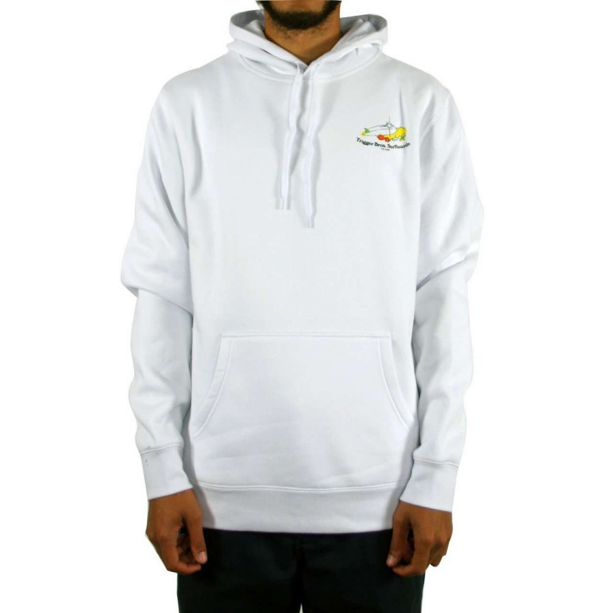 Jumpers & Hoodies * | Trigger Bros X Marchant Paradise Hoodie Mens In White