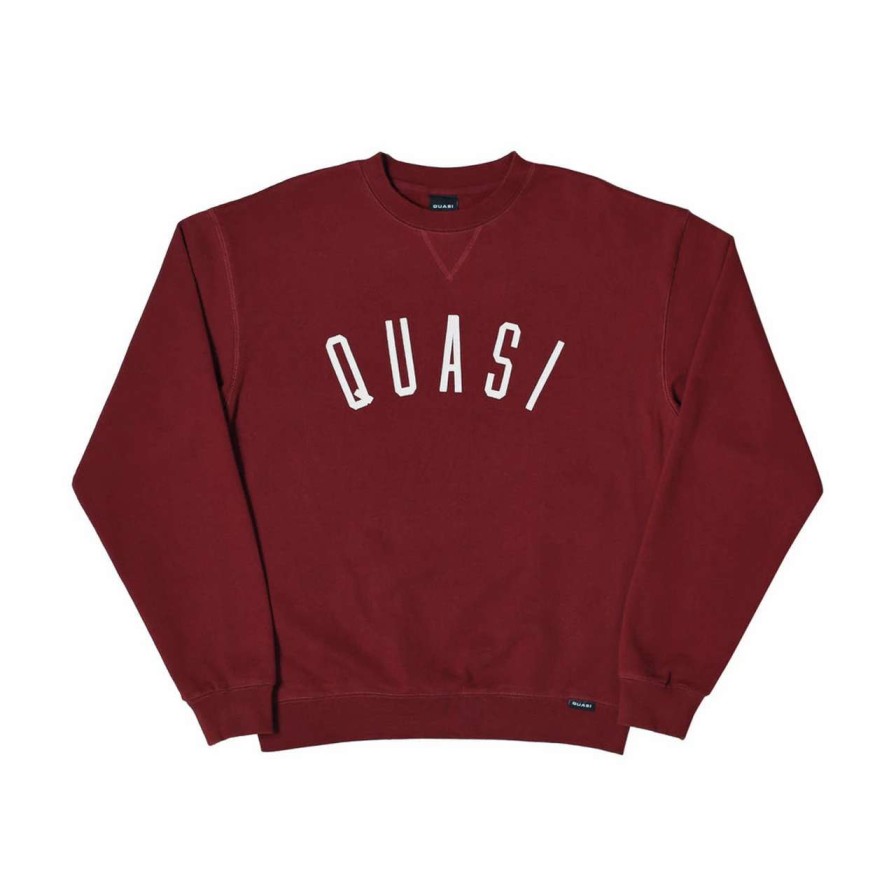 Jumpers & Hoodies * | Quasi Poster Crew Mens In Maroon Red