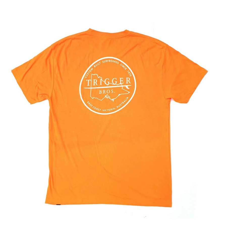 Tees * | Trigger Bros East Coast Outline Tee Mens In Safety Orange