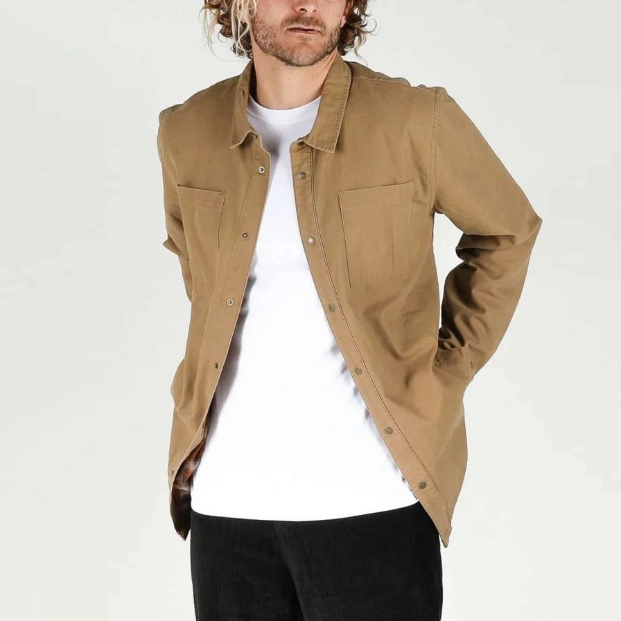 Jackets * | Town & Country Kauai Canvas Jacket Mens In Earth Brown