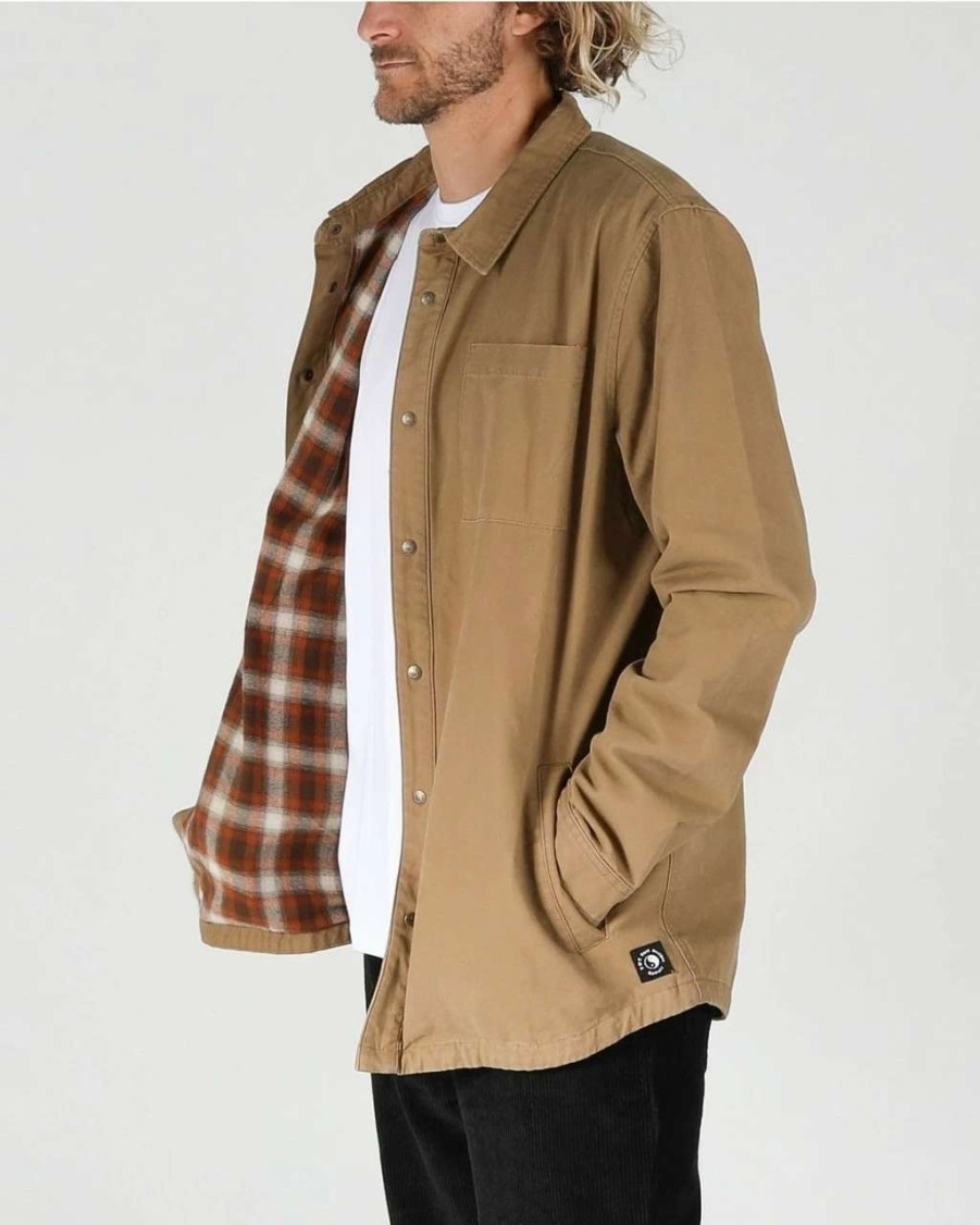 Jackets * | Town & Country Kauai Canvas Jacket Mens In Earth Brown