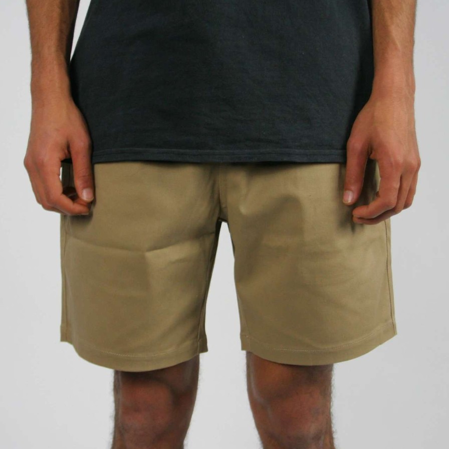 Bottoms * | Trigger Bros Elastic Walkshort Mens In Khaki