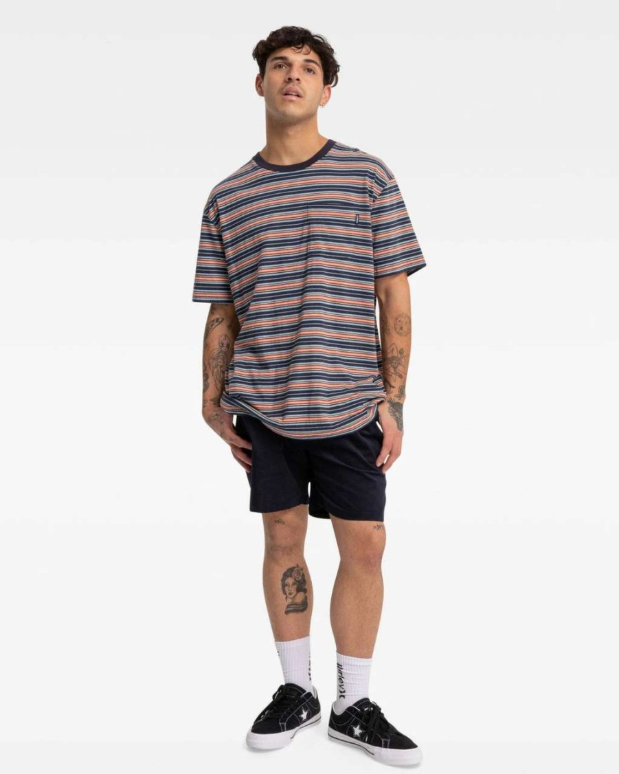 Tees * | Hurley Zayn Stripe Tee Mens In After Midnight Blue