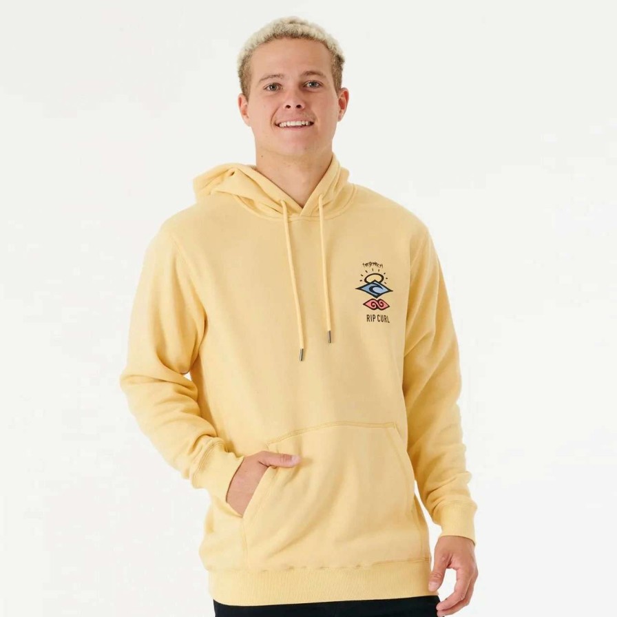 Jumpers & Hoodies * | Rip Curl Search Icon Hoodie Mens In Washed Yellow