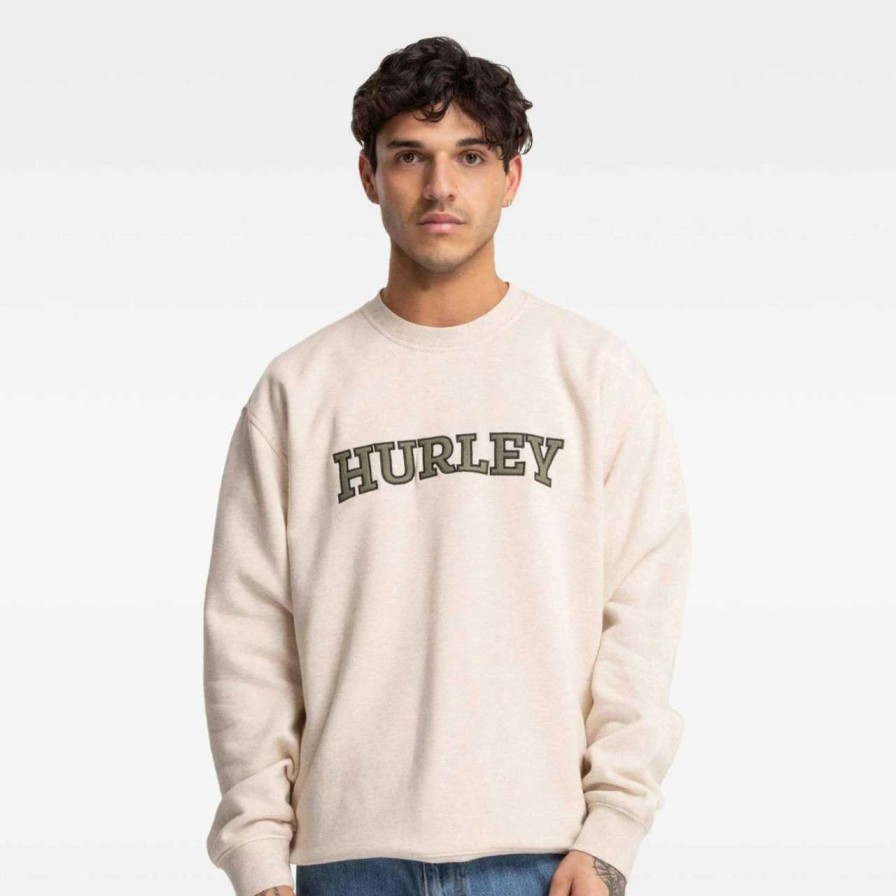 Jumpers & Hoodies * | Hurley Arch Crew Mens In Heather Sand Beige