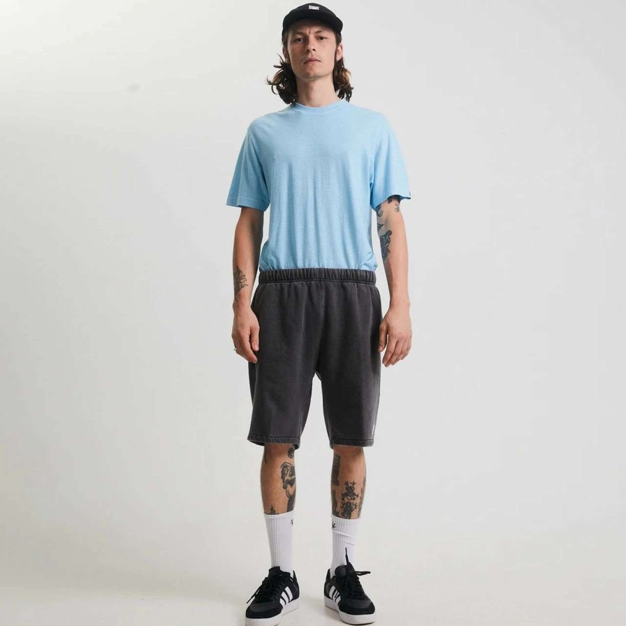 Bottoms * | Afends Daxon Hemp Sweat Short Mens In Stone Black