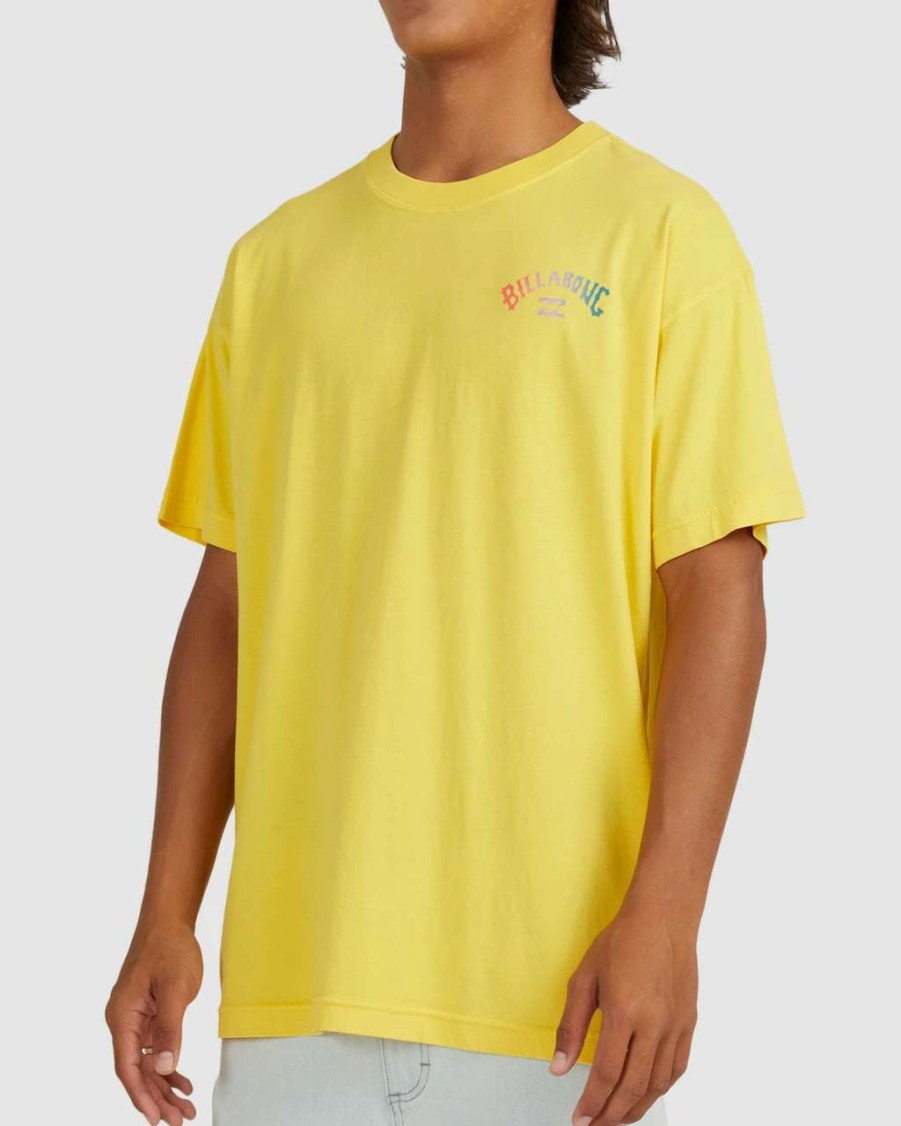 Tees * | Billabong Arch Fade Tee Mens In Citrus Yellow