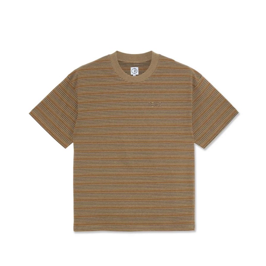 Tees * | Polar Skate Co Stripe Surf Tee Mens In Camel Brown