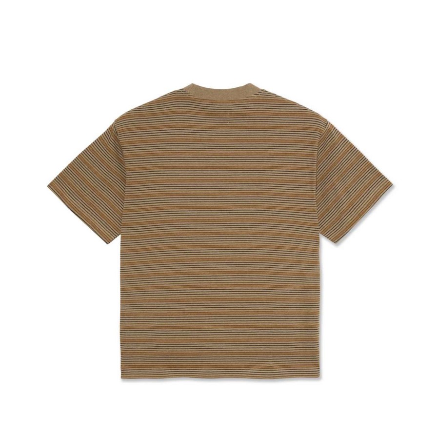 Tees * | Polar Skate Co Stripe Surf Tee Mens In Camel Brown