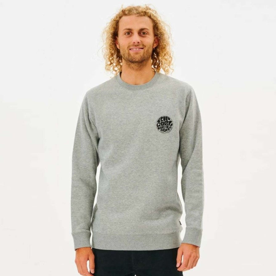 Jumpers & Hoodies * | Rip Curl Wettie Icon Crew Mens In Marle Grey