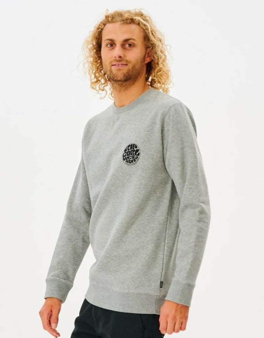 Jumpers & Hoodies * | Rip Curl Wettie Icon Crew Mens In Marle Grey