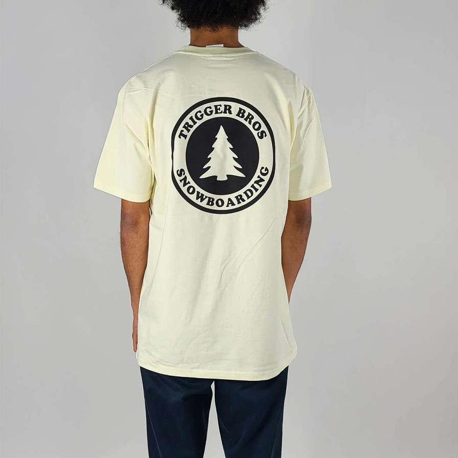 Tees * | Trigger Bros Snowboarding Tee Mens In Butter Beige