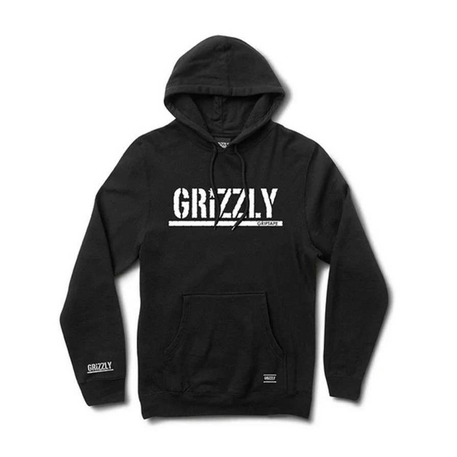 Jumpers & Hoodies * | Grizzly Og Stamp Hoodie Mens In White Black