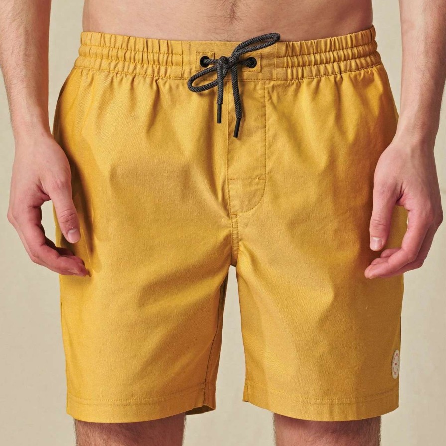 Bottoms * | Globe Clean Swell Poolshort Mens In Honey Yellow