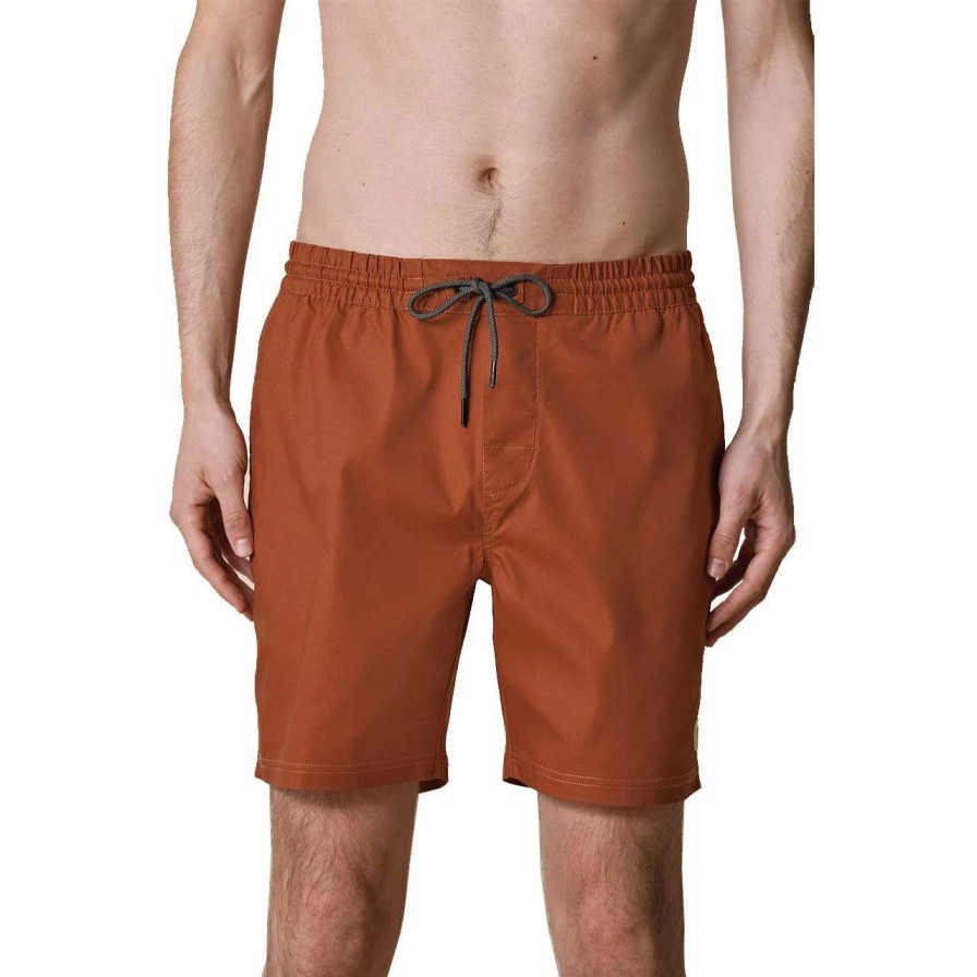 Bottoms * | Globe Clean Swell Pool Short Mens In Dark Walnut Brown