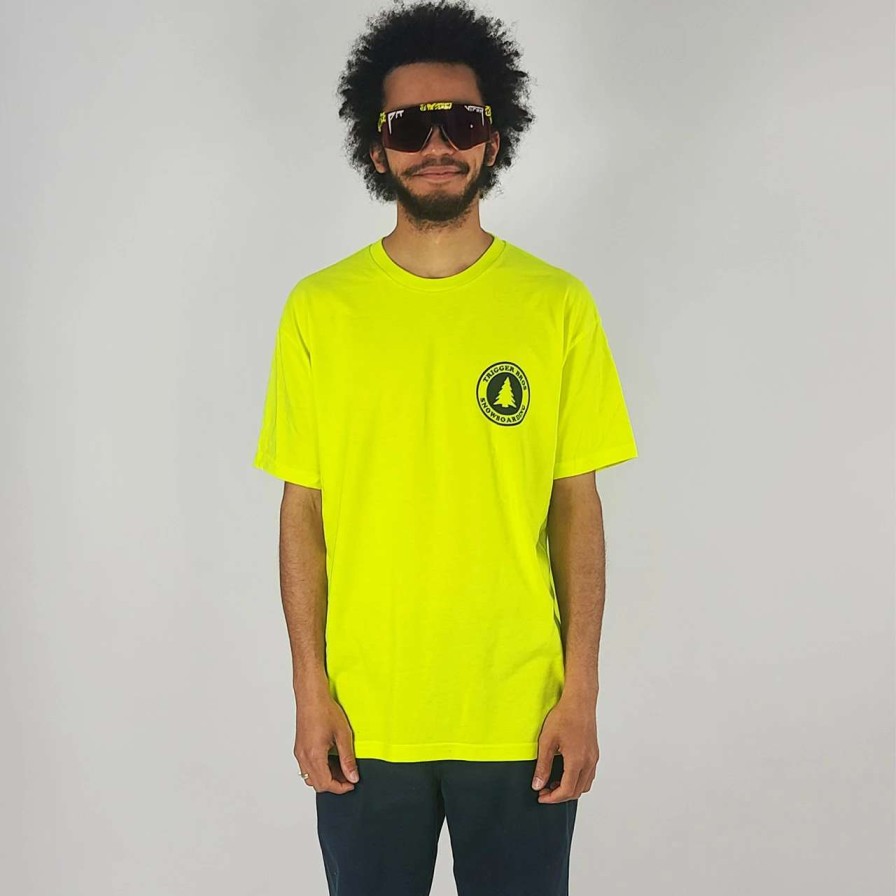 Tees * | Trigger Bros Snowboarding Tee Mens In Safety Yellow