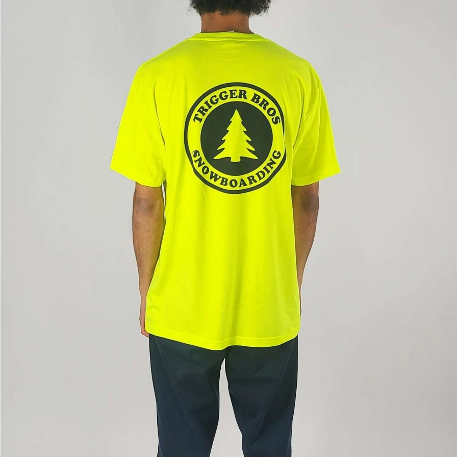 Tees * | Trigger Bros Snowboarding Tee Mens In Safety Yellow