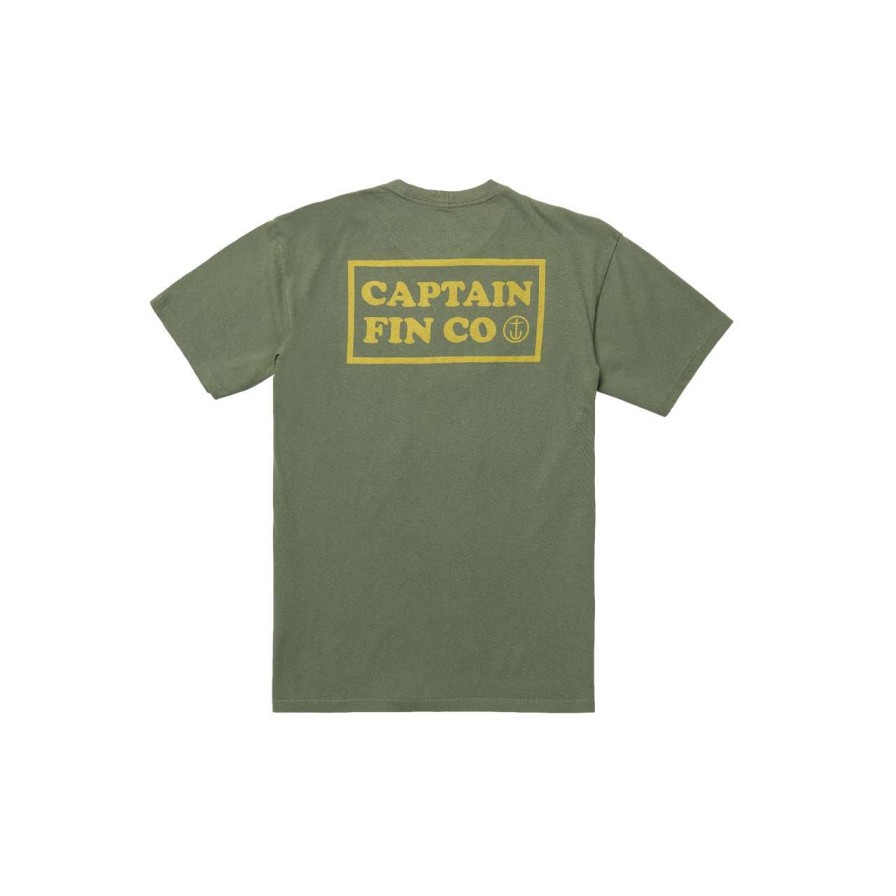 Tees * | Captain Fin Co Patch Logo Tee Mens In Dark Olive Green