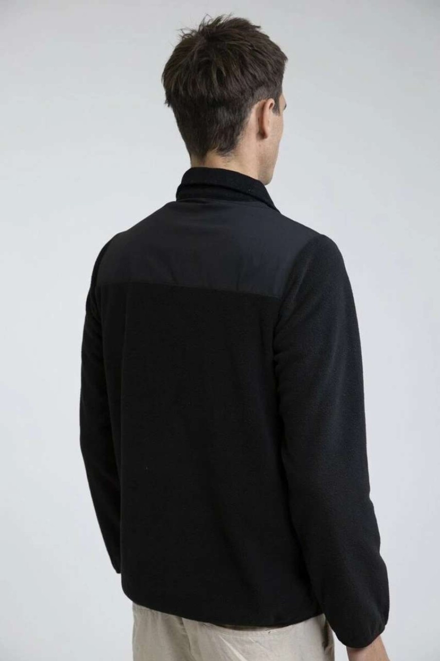 Jackets * | Rhythm Block Polar Fleece Mens In Black