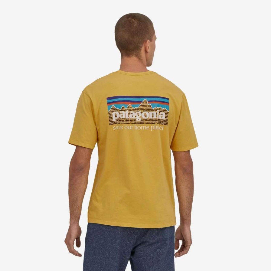 Tees * | Patagonia P6 Mission Organic Tee Mens In Surfboard Yellow