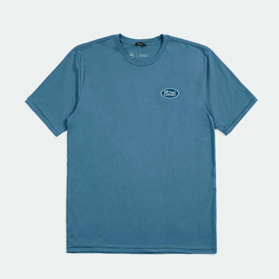 Tees * | Brixton Parsons Tailored Tee Mens In Indie Teal Blue