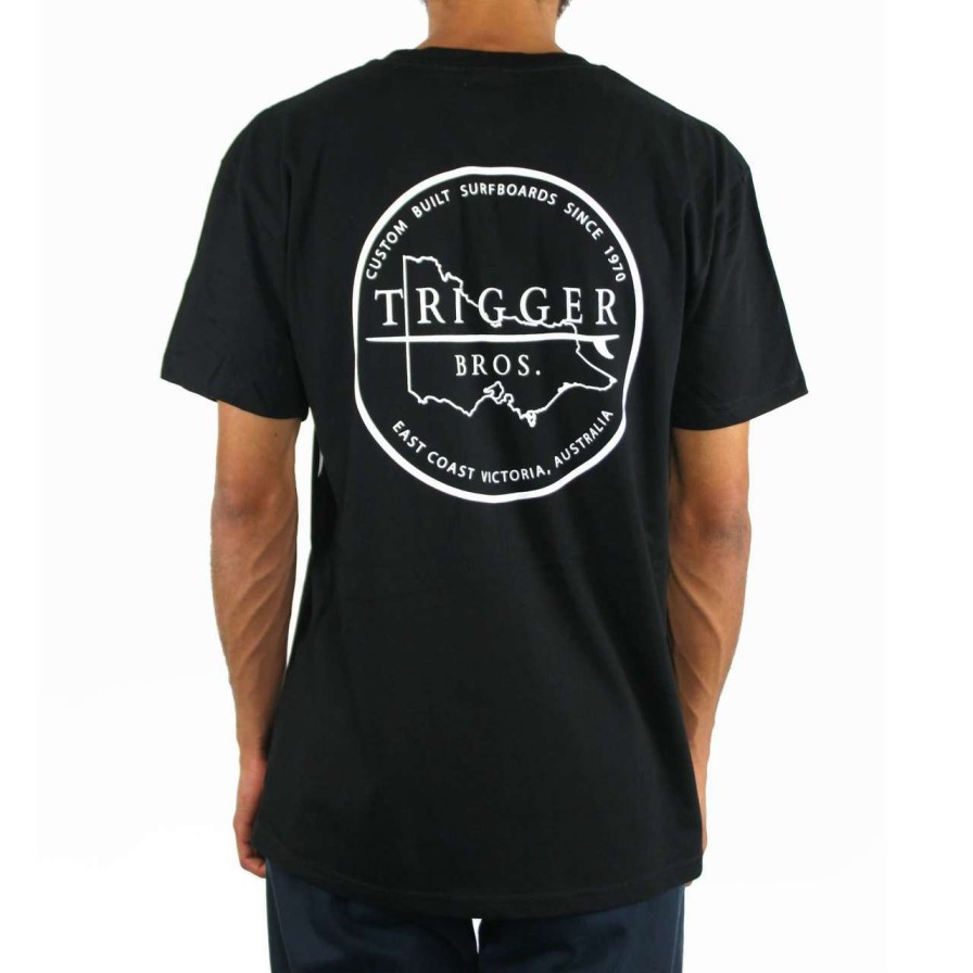 Tees * | Trigger Bros East Coast Outline Tee Mens In Black