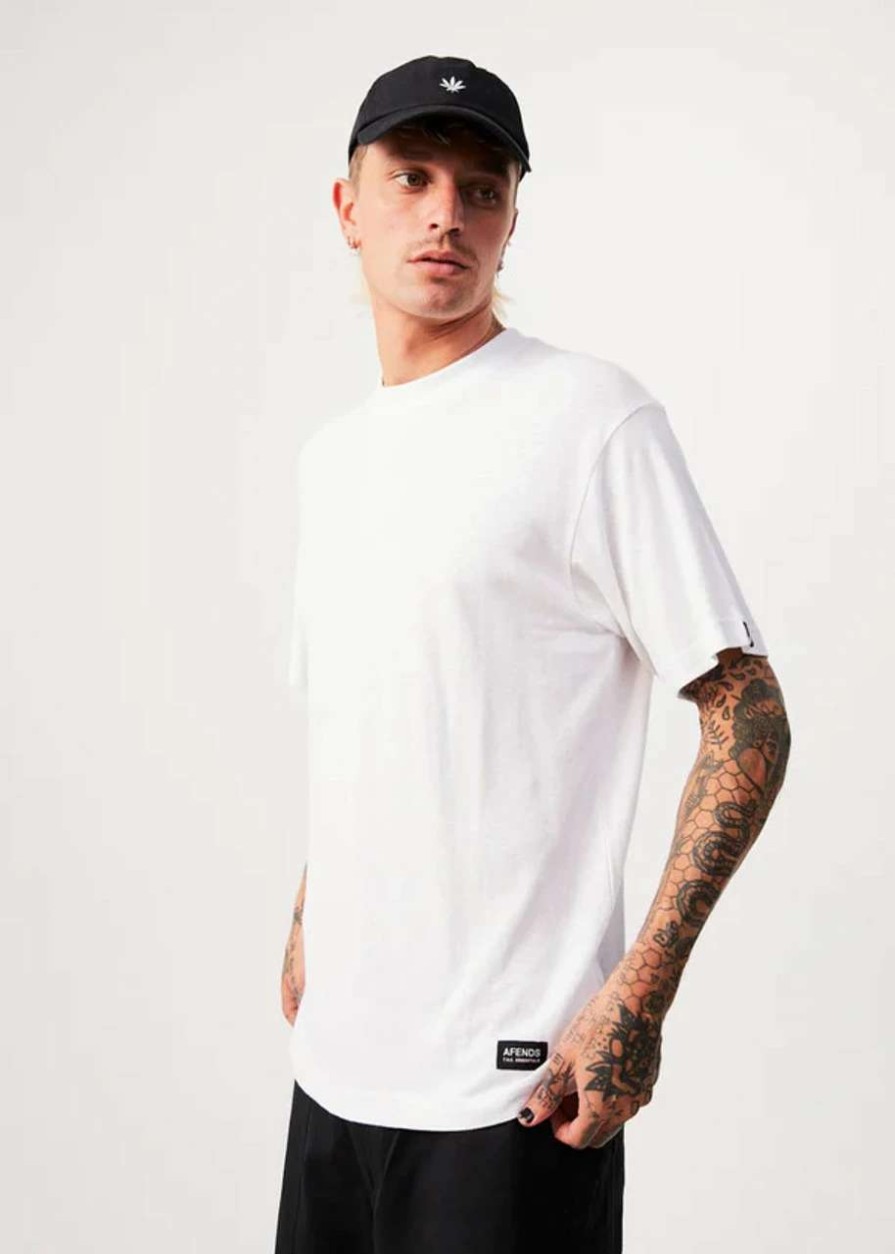 Tees * | Afends Classic Hemp Retro Tee Mens In White