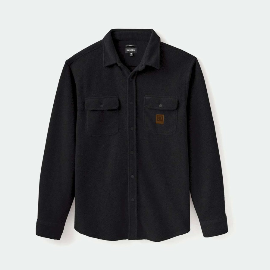 Shirts * | Brixton Bowery Arctic Stretch Fleece Shirt Mens In Black