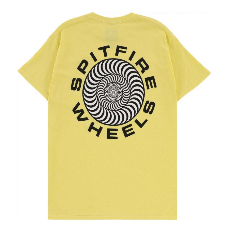 Tees * | Spitfire Classic 87 Swirl Tee Mens In Banana Yellow