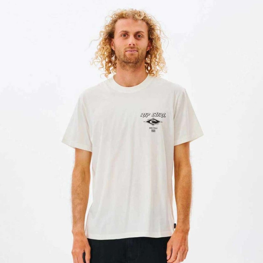 Tees * | Rip Curl Fade Out Icon Tee Mens In Bone Beige